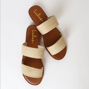 Beige Slide Sandals Size 8